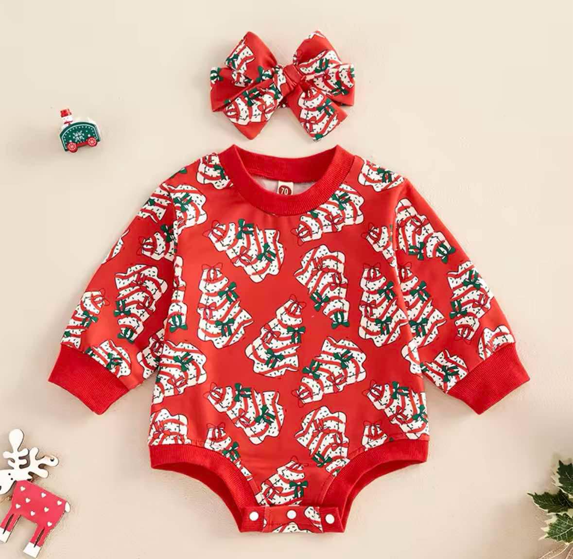 Red Tree Snacks Romper