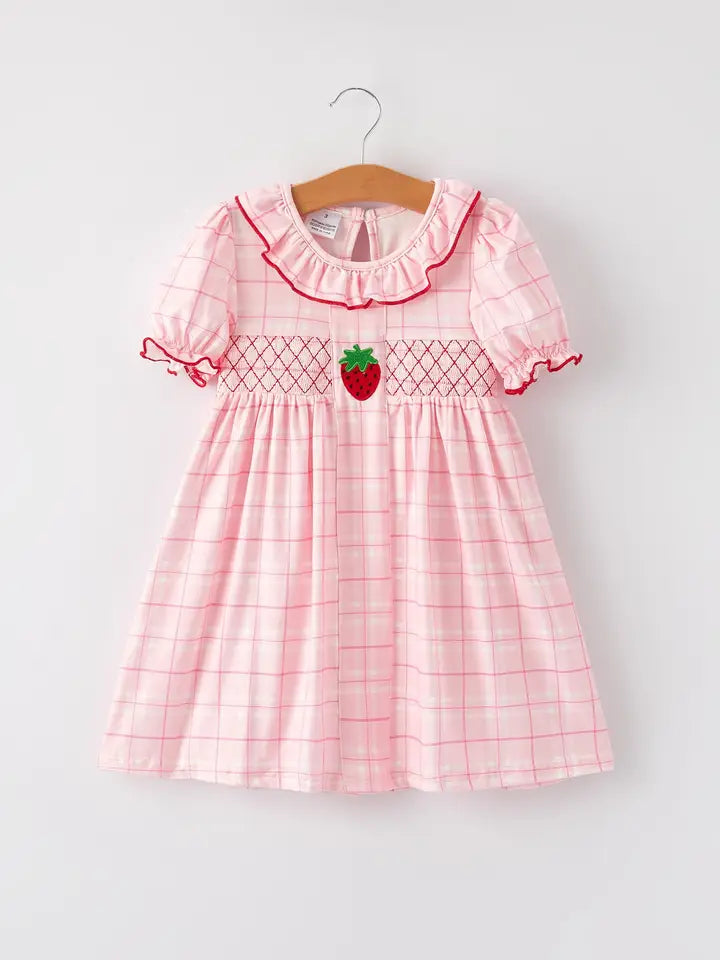 Sweet Strawberry Smocked Dress