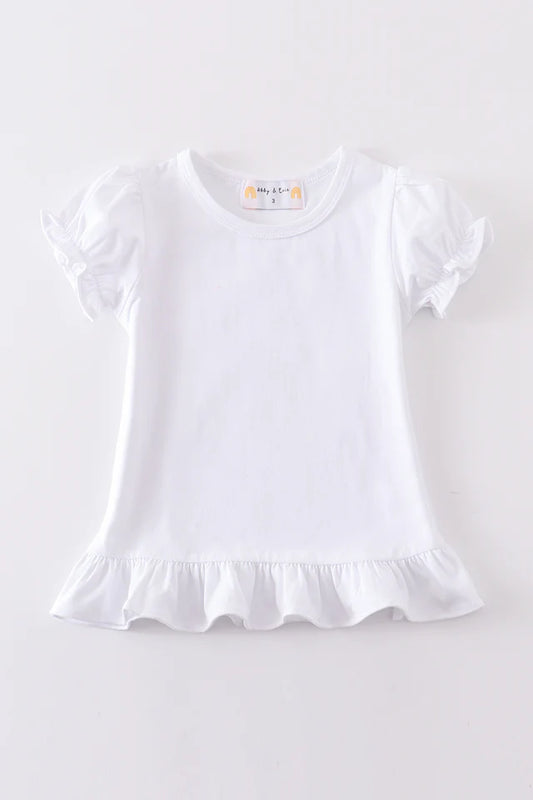 White Puff Sleeve Basic shirt