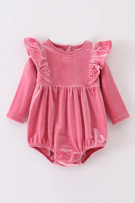 Pink Ruffle Velvet Bubble