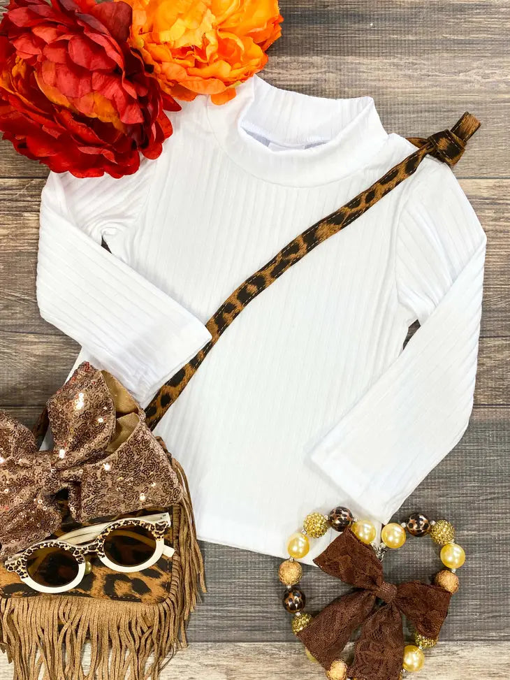 White Ribbed Essential Top