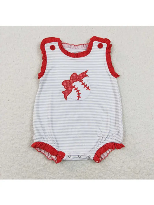 Baseballs & Bows Romper