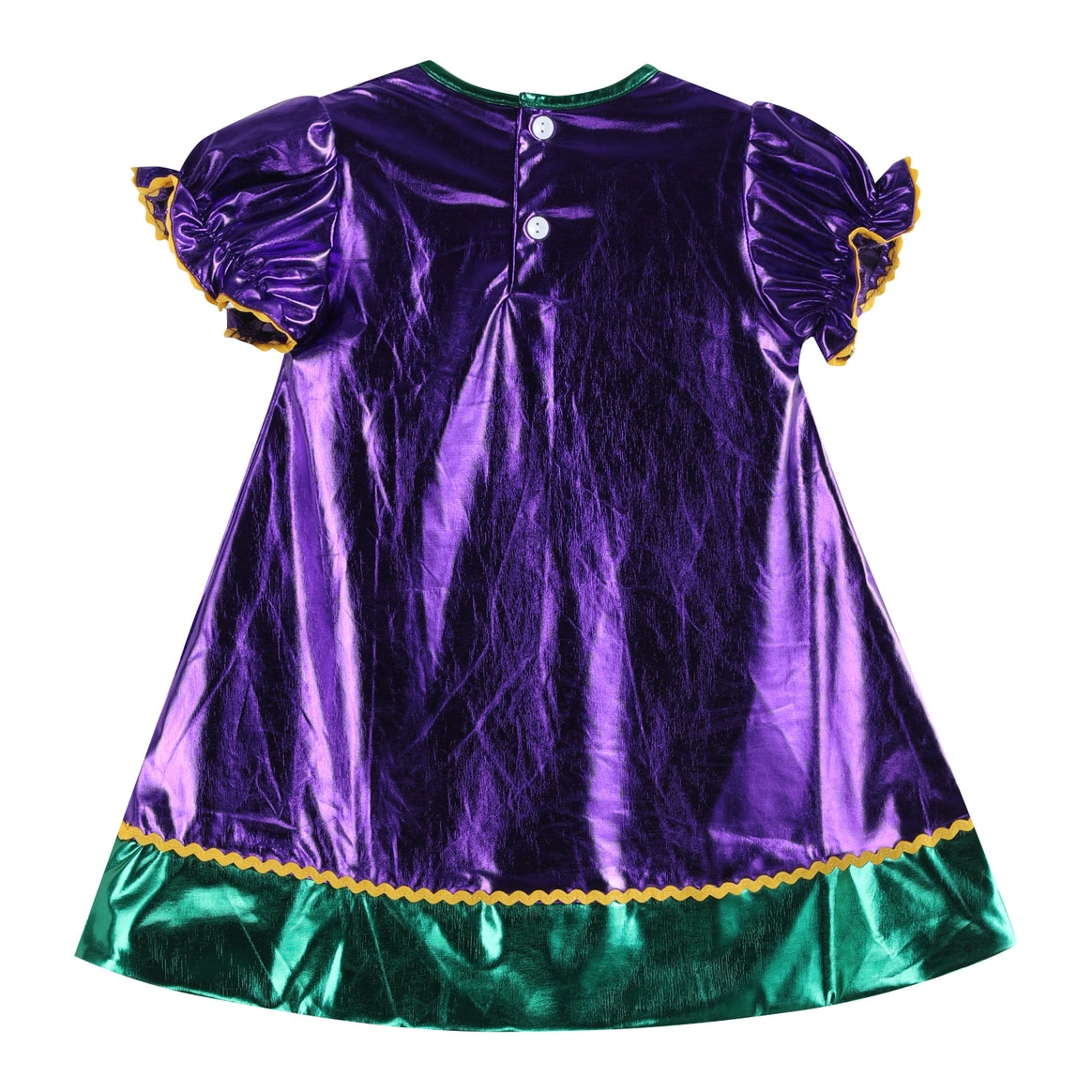 Purple Mardi Gras Applique Bishop Dress (SIZE 3)