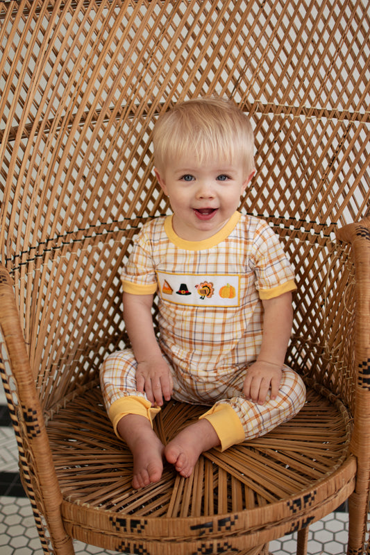 Thanksgiving Lunch Boy Romper