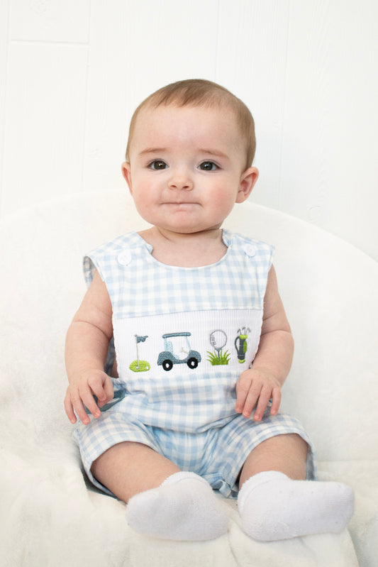 Golf Day Smocked Romper