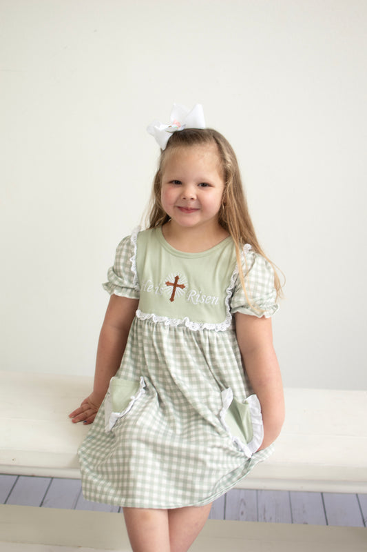 Sage He is Risen Dress