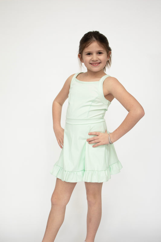 Mint Active Sporty Ruffle Tennis Dress