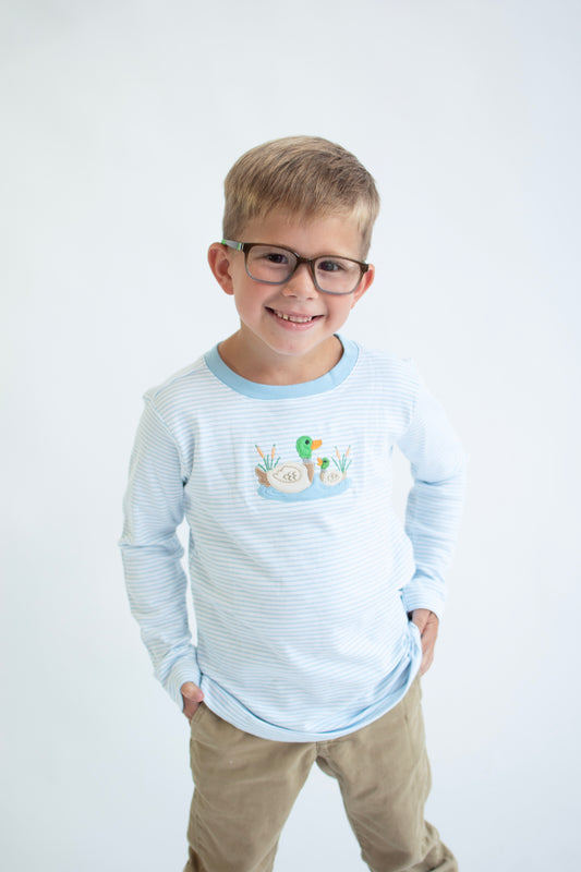 Mallard Pond Applique L/S T-Shirt (Magnolia Baby)