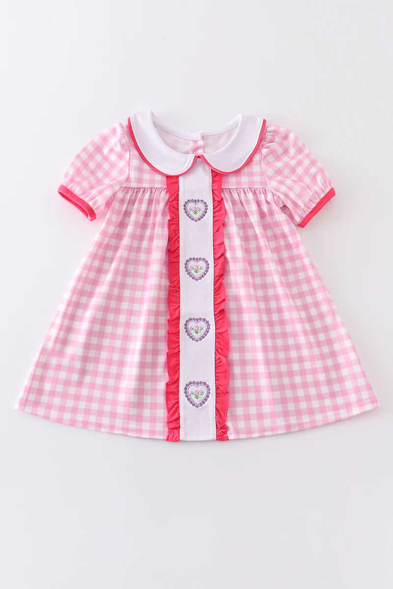 Pink Valentine's Day Plaid Dress