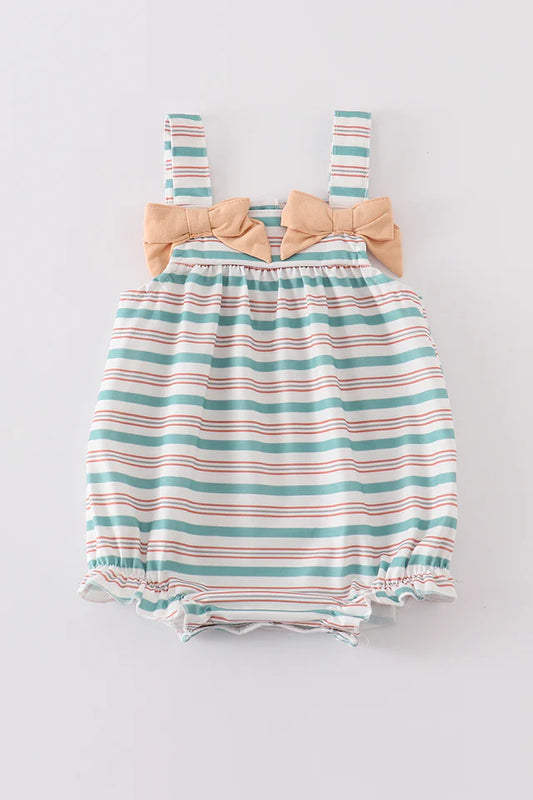 GREEN STRIPE BOW GIRL BUBBLE