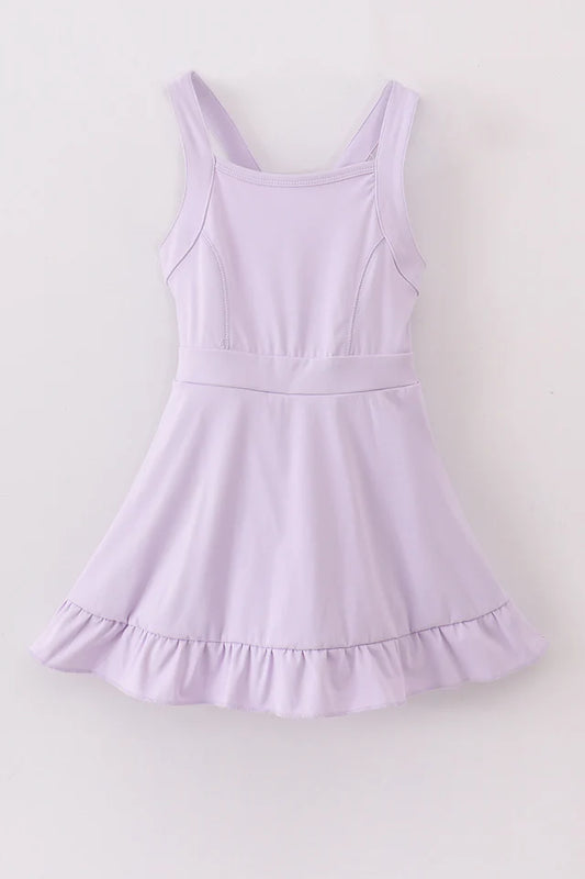 Purple Active Sporty Ruffle Tennis Dress