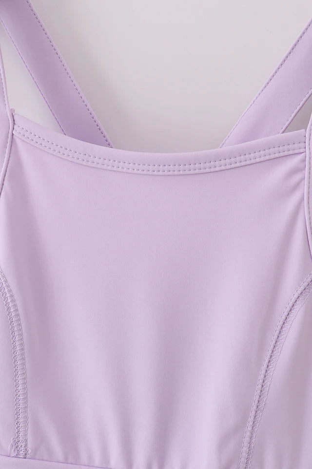 Purple Active Sporty Ruffle Tennis Dress