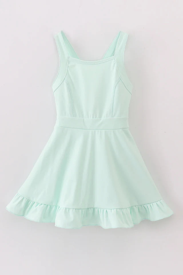 Mint Active Sporty Ruffle Tennis Dress