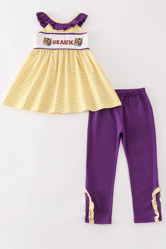 Geaux Striped Girls Set