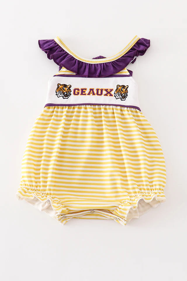 Geaux Striped Girl Romper