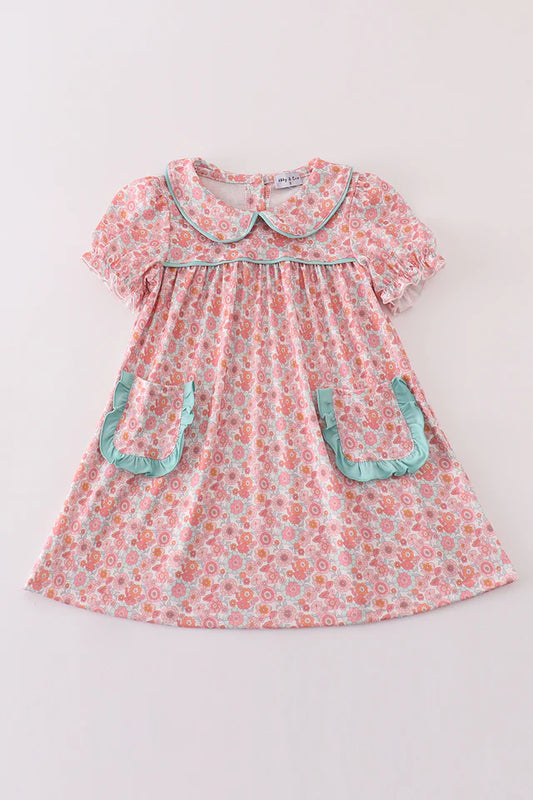 Floral Delight Peter Pan Collar girl dress