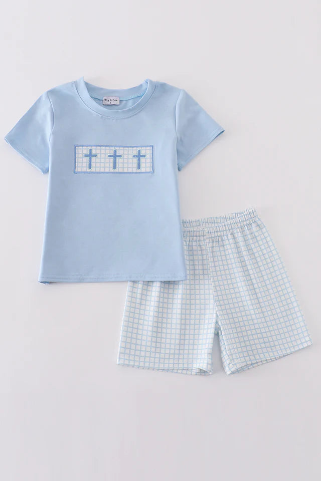 Blue Easter Cross Boy Set