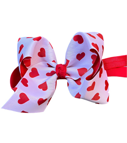 5"X5" heart printed baby headband