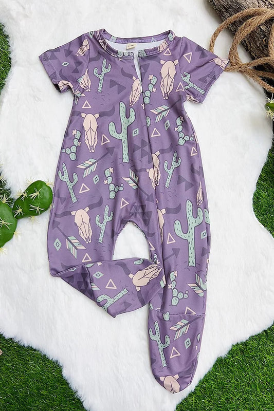 ARROW,CACTUS,BULLHEAD PRINTED BABY ONE-PIECE