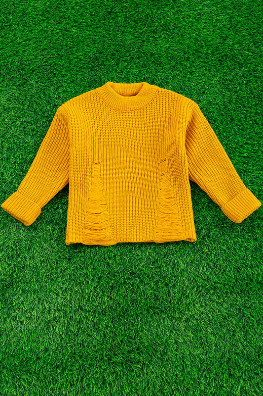 Mustard Distressed Sweater