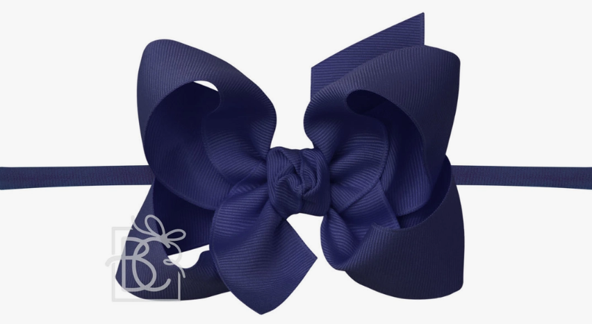 Beyond Creations Navy Headband Bow 4.5"