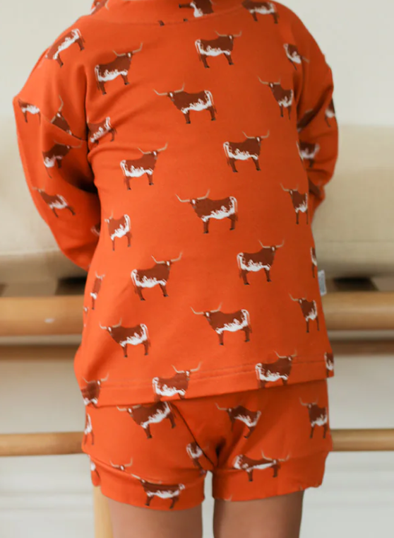 Southern Slumber Bamboo Sweatshirt Longhorn Bummie Set