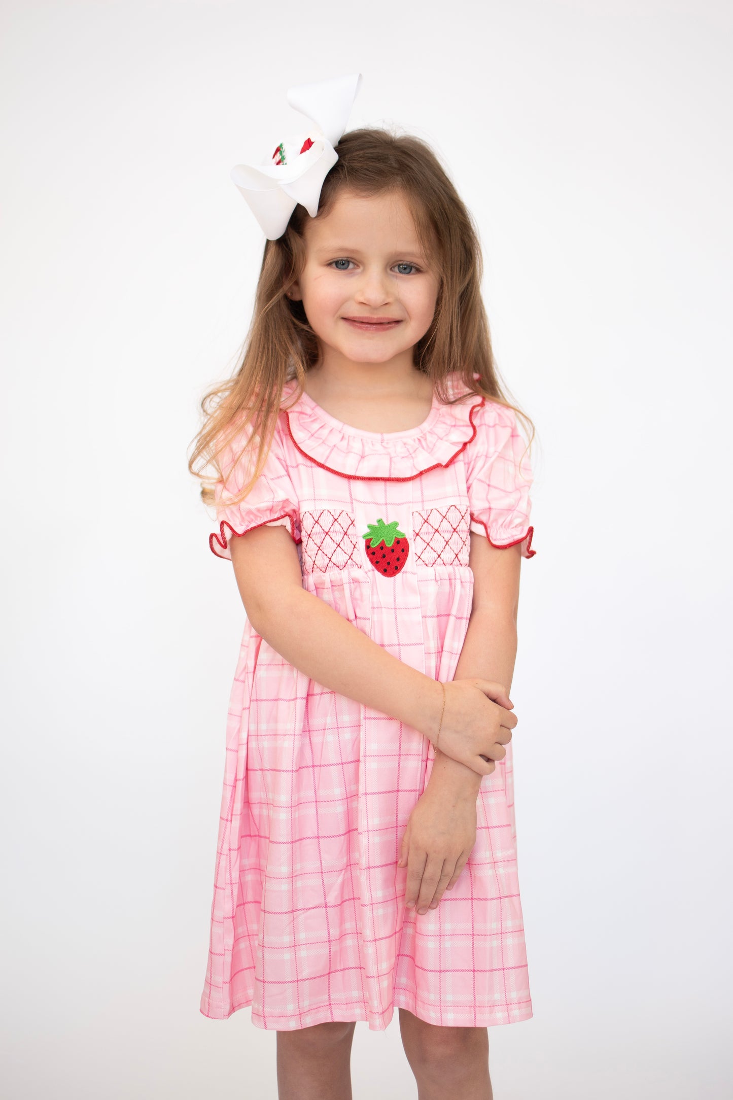 Sweet Strawberry Smocked Dress