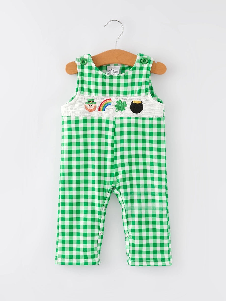 Lucky Charm Gingham Romper