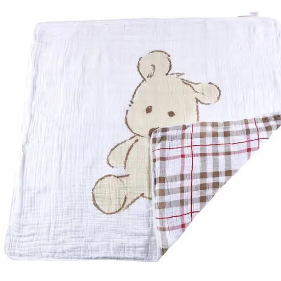 Teddy Bear and Plaid Newcastle Blanket