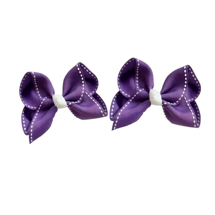 Purple Saddle Stitch Bow Set