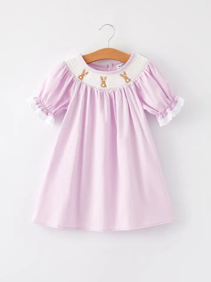 Purple Lace Cuff Easter Bunny Dress