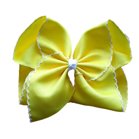 Yellow Moon Stitch Hair Bow