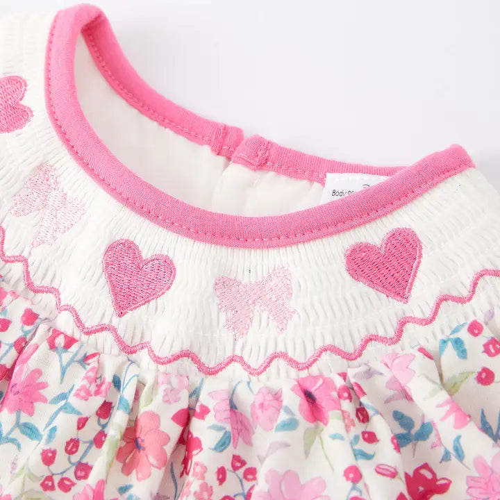 Heartstrings Smocked Girl Romper