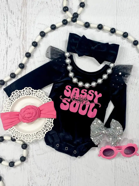 Sassy Soul Sparkly Velvet Onesie