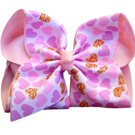 Enchanted Hearts Layered Hair Bow