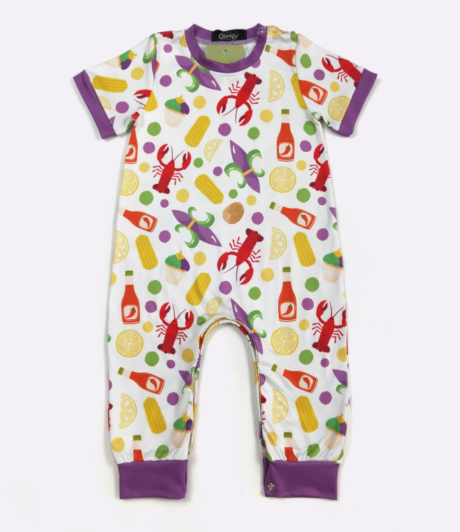 Mardi Crawfish Boy Romper