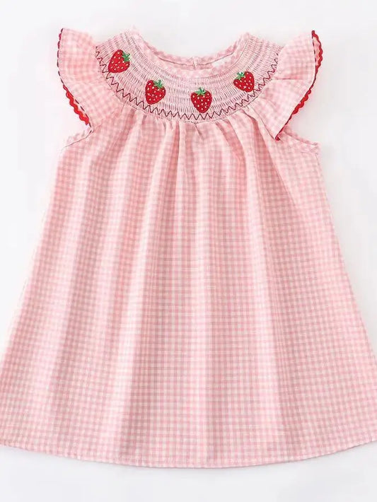 Sweet Strawberry Gingham Dress