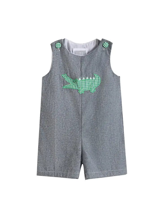 Blue Alligator Shortalls by Little Cactus