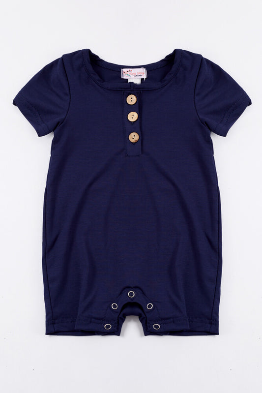 Oxford Blue Bamboo Romper