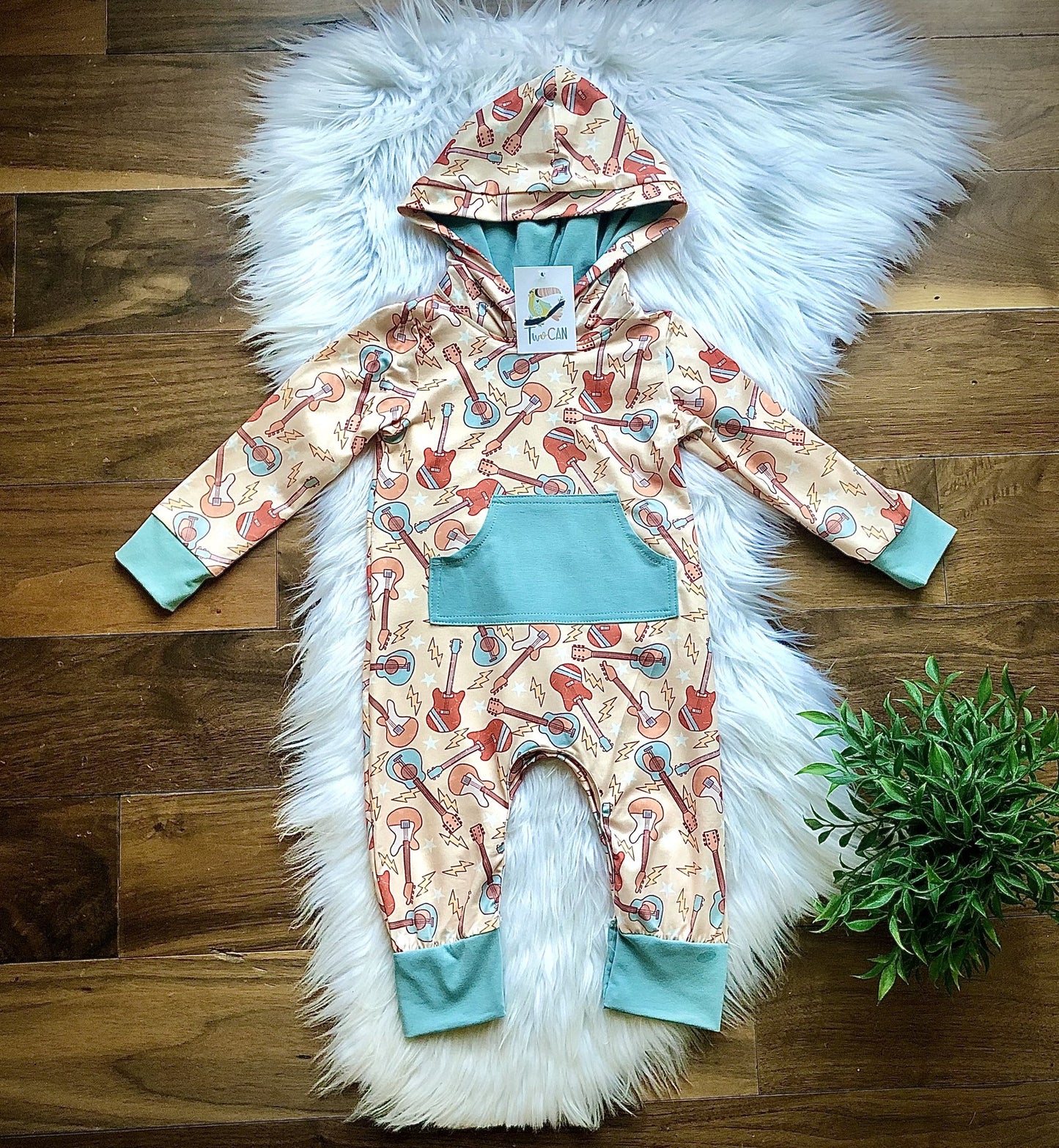 Rock On! Hooded Infant Romper by TwoCan