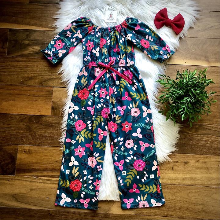 Bold Fall Blooms Romper by Wellie Kate