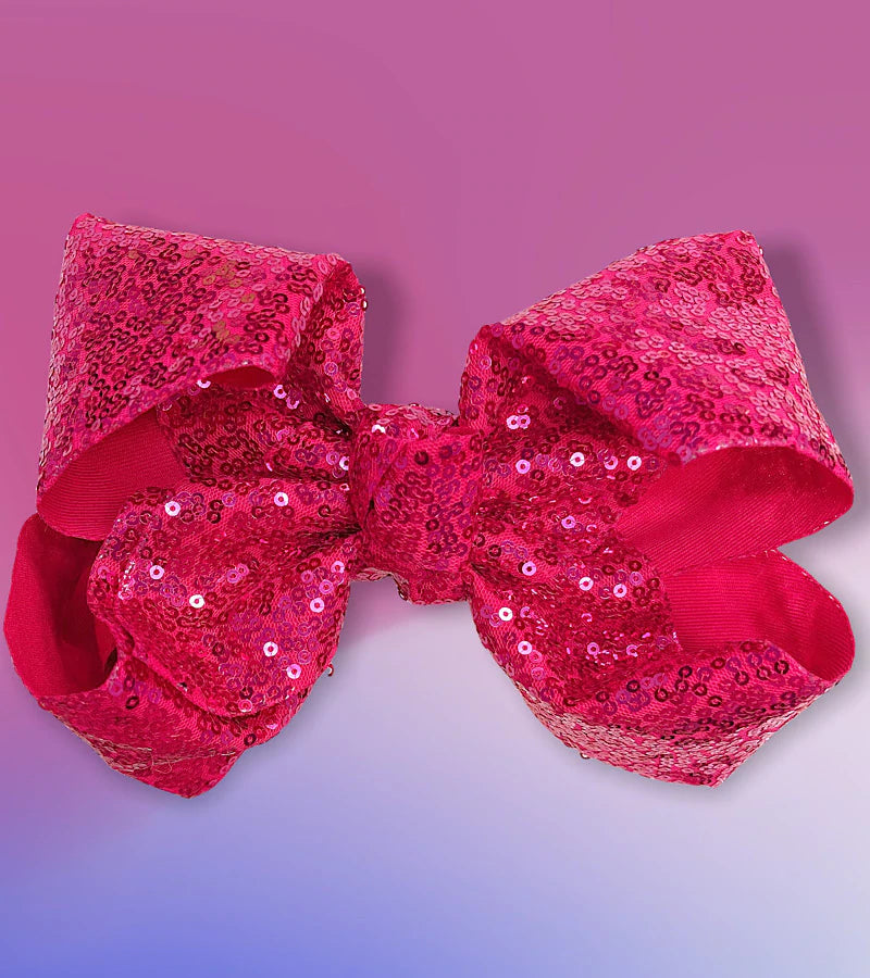 Shocking Pink Sequin Bow