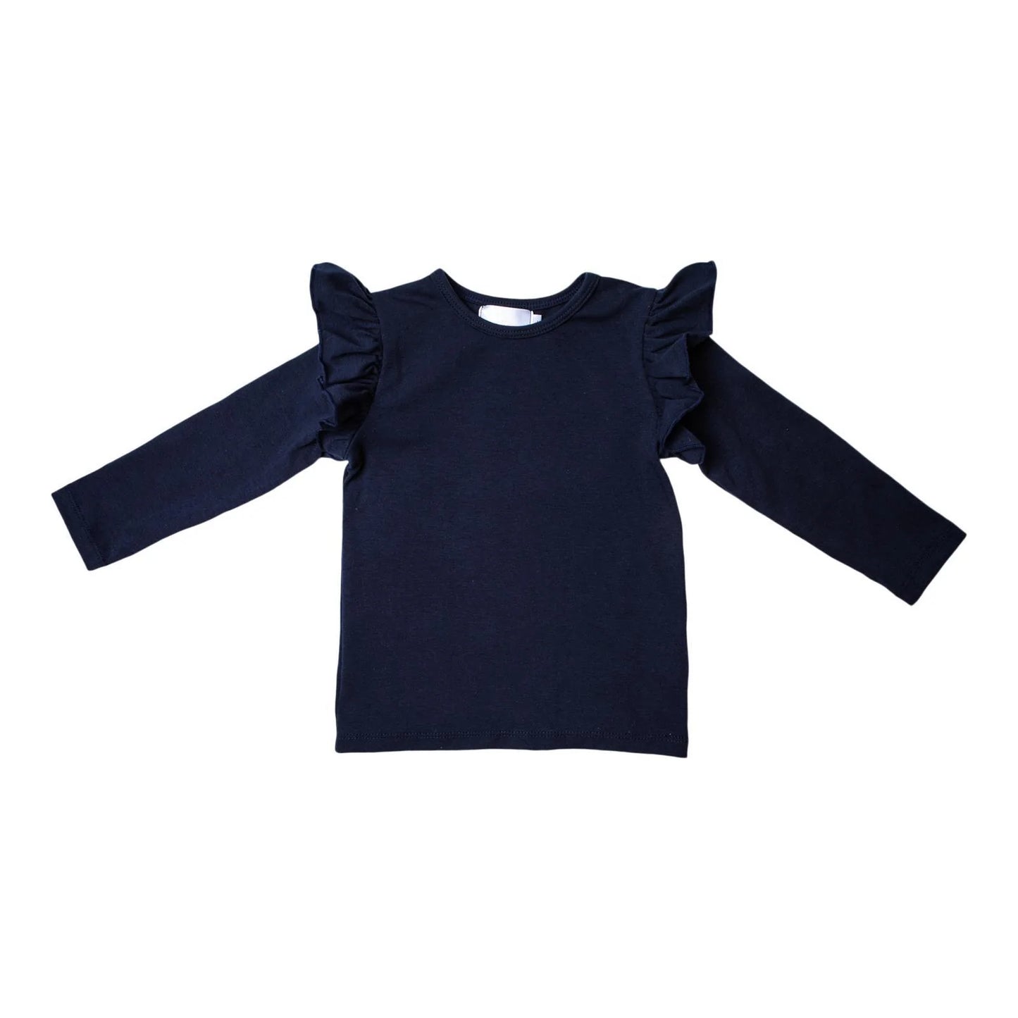 Mila & Rose: NAVY L/S RUFFLE TEE